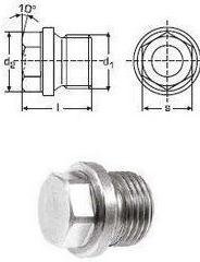 G 1/2" A пробка резьбовая с ш/г и фланцем, дюймовой резьбой, сталь DIN 910