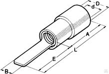1,5-3/12 мм наконечник штыревой плоский изолированный 