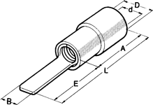 1,5-3/ 9 мм наконечник штыревой плоский изолированный