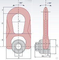 М22 рым-гайка поворотная двойная FE DSR, CODIPRO 