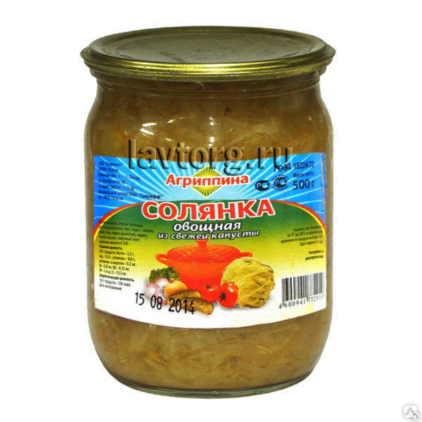 Солянка овощная "Агриппина", 500 гр. купить в Москве по договорной цене ...