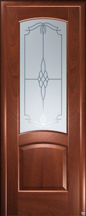 Шпонированная дверь модель "Ровере" со стеклом 