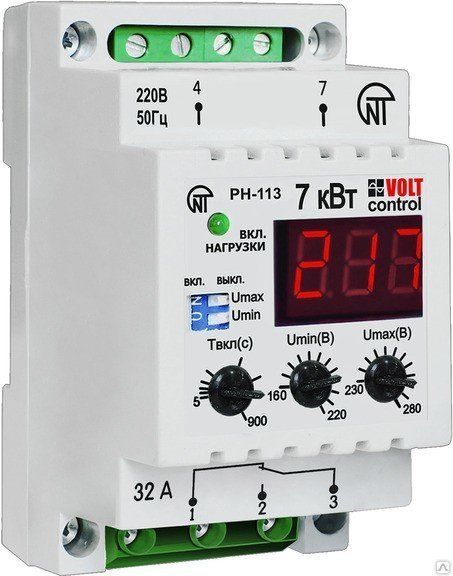 Реле напряжения РН-102 32А, настенное исполнение артикул 3425600102-0 Новатек-Эл - Товар на картинке можно купить.