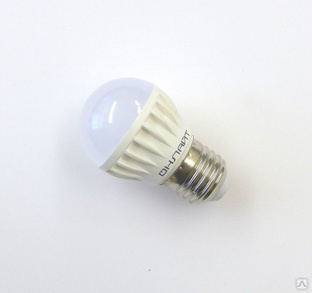 Лампа светодиодная LED 7вт E27,шар белый SAFFIT  