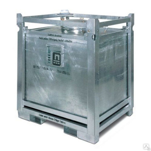 Еврокуб (IBC-контейнер) ASF-E объемом 1000 л, из оцинкованной стали, с одинарной стенкой, без крана, с сертификатом ООН для хранения ЛВЖ и опасных веществ 