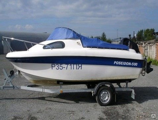 Речной катер Poseidon-500 c лодочным мотором Mercury-100 (2012г.в.) Б/у #1