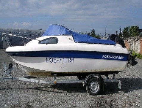 Речной катер Poseidon-500 c лодочным мотором Mercury-100 (2012г.в.) Б/у