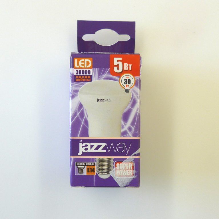 Лампа светодиодная LED R50 Е14 7вт 230в белая JazzWay