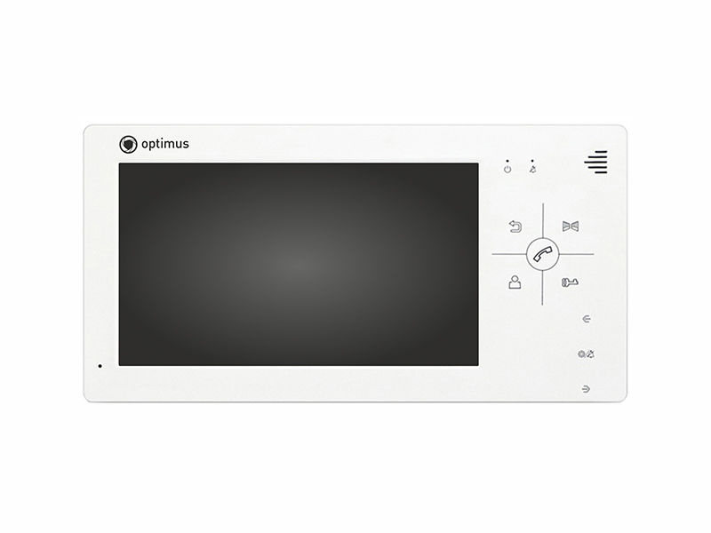 Монитор видеодомофона Optimus VM-7.0(W). Диагональ 7’’ TFT LCD 800×480, до 2-х панелей