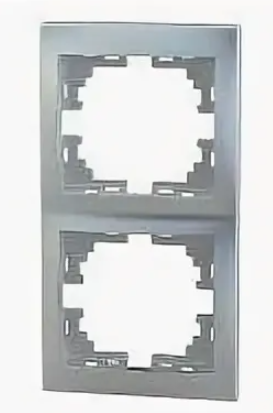 Рамка Lezard Mira 701-1000-152, 2-ая вертикальная металл серый