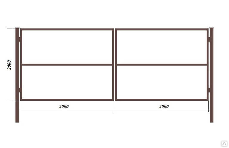 Чертеж ворот из профильной трубы 4 метра