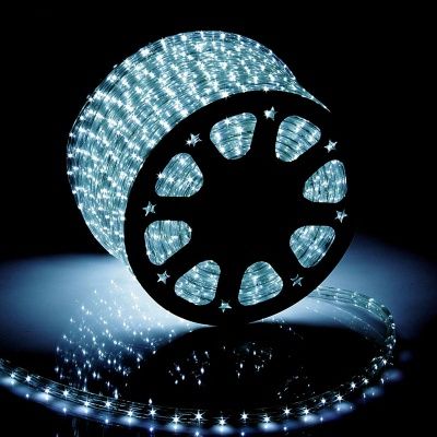 Дюралайт LED круглый, 3 жилы, 10 мм, Белый, 100м