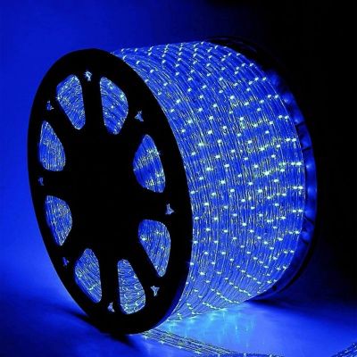 Дюралайт LED круглый, 3 жилы, 10 мм, Синий, 100м