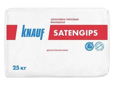 Шпаклевка кнауф-сатенгипс, гипсовая финишная, 25кг Knauf Финишная шпатлевка Кнауф Сатенгипс 25 кг.