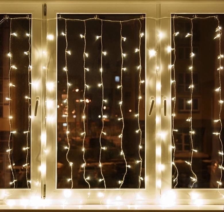Гирлянда "Занавес (дождь)" 200 LED, 2х1,5 м, контроллер, разноцветная