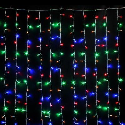 Гирлянда "Занавес (дождь)" 100 LED, 1,5х1,5 м, контроллер, разноцветная