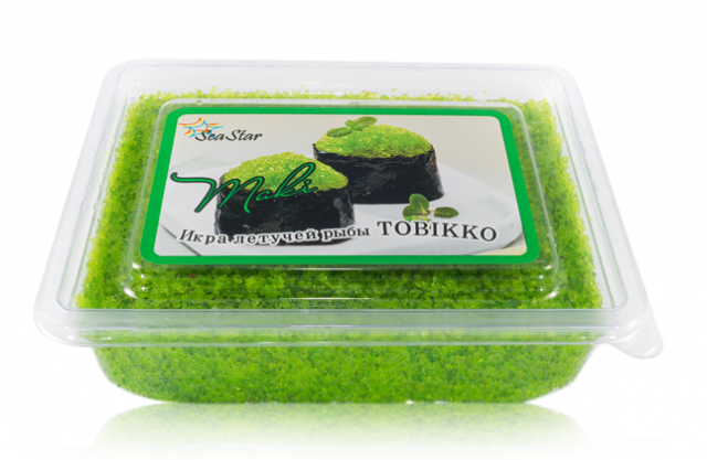 Тобико-Маки икра "ЕС" (летучей рыбы) зеленая 500 г, 20 шт, 12 мес