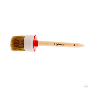 Кисть круглая №18 (60 мм), натуральная щетина, деревянная ручка MTX #1