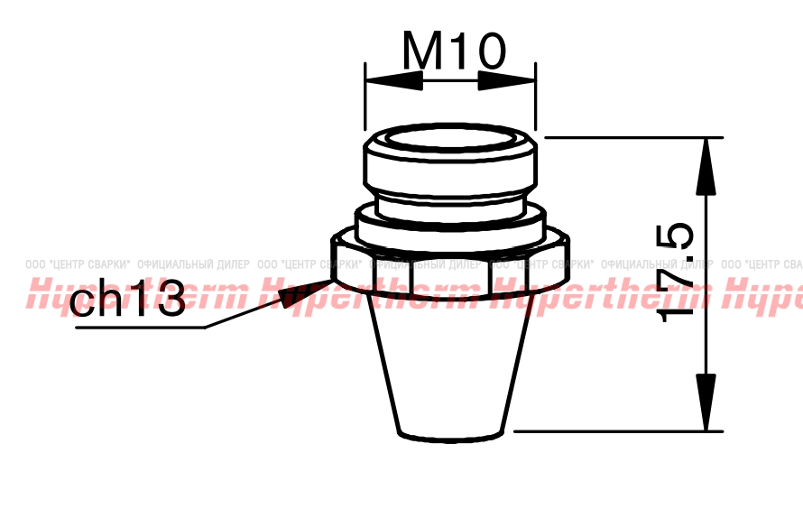 Hypertherm Centricut для Mazak MZ-Сопло шестигранное, 2,0 мм CP (10 шт)