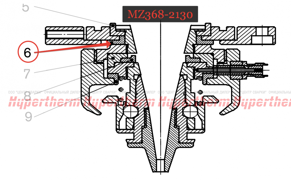 Hypertherm Centricut для Mazak MZ-Изоляционное кольцо, 40x4 PPS