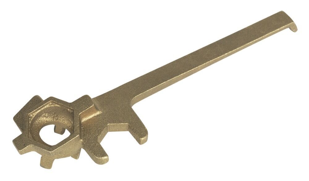 Ключ искробезопасный из бронзового сплава для кранов и резьбовых пробок на бочках, 300 х 95 х 50 мм