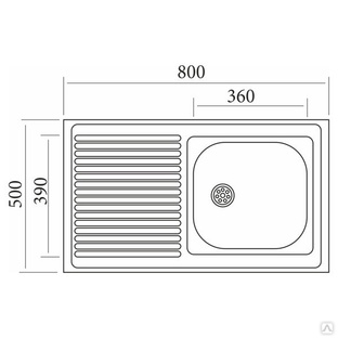 Мойка для кухни 50х80 накладная