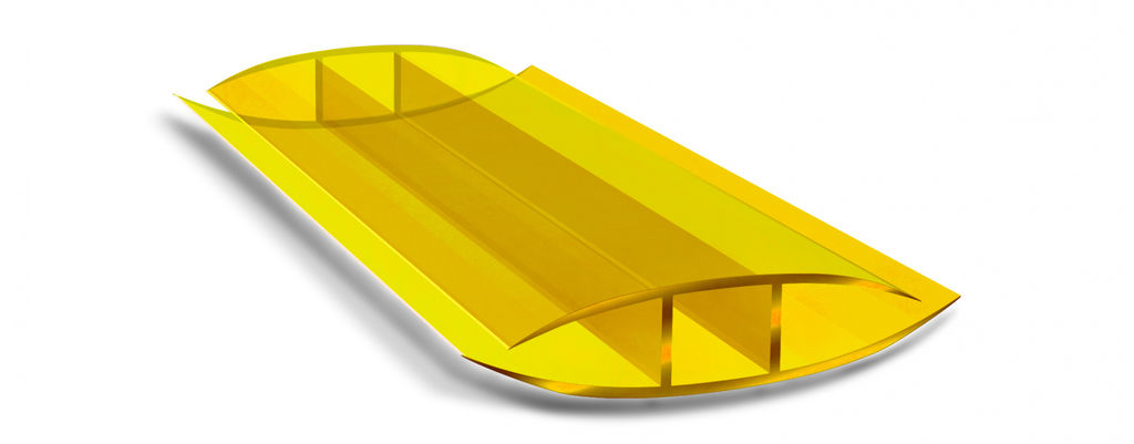 Соединительный профиль из поликарбоната HP Желтый 6000*4-6 мм KINPLAST