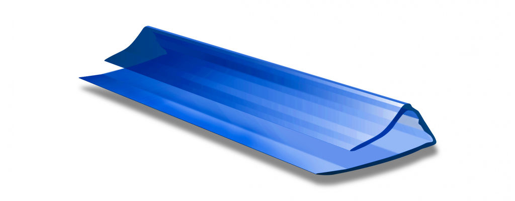 Торцевой профиль из поликарбоната UP Синий 2100*4 мм KINPLAST