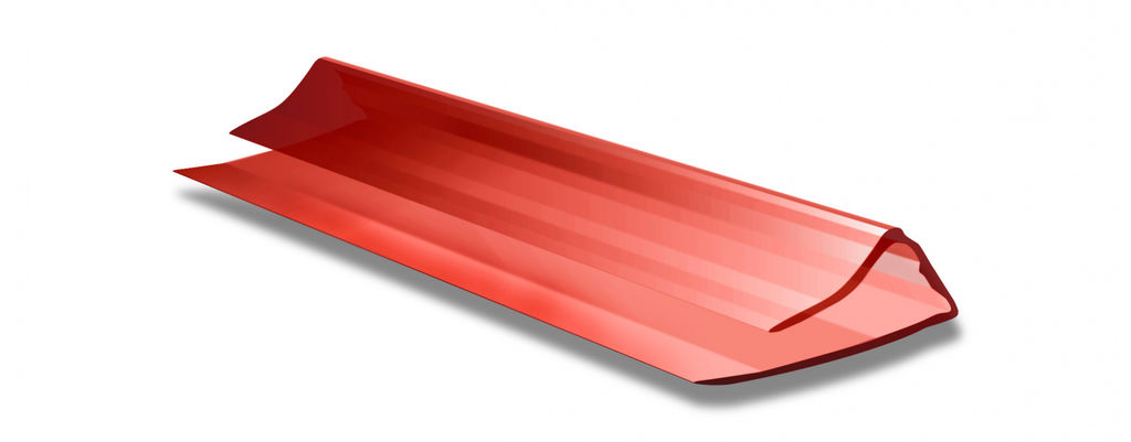 Торцевой профиль из поликарбоната UP Красный 2100*4 мм KINPLAST