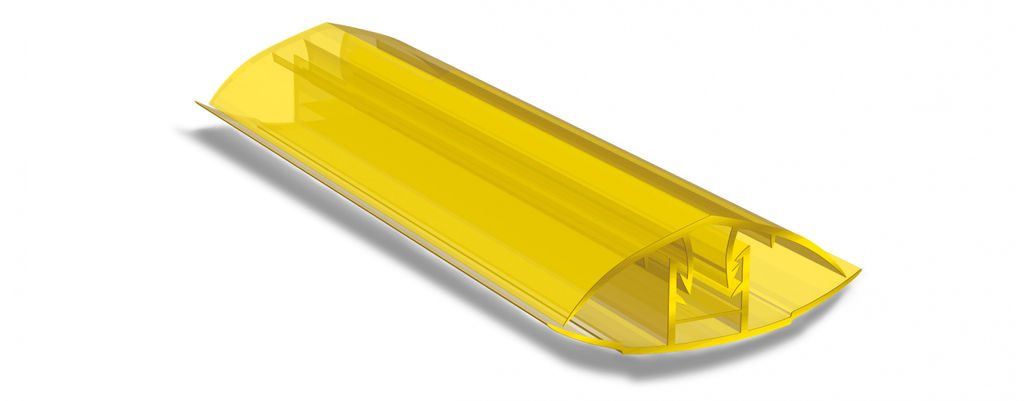 Соединительный профиль из поликарбоната HCP Крышка + База Желтый 6000*6-10 мм KINPLAST