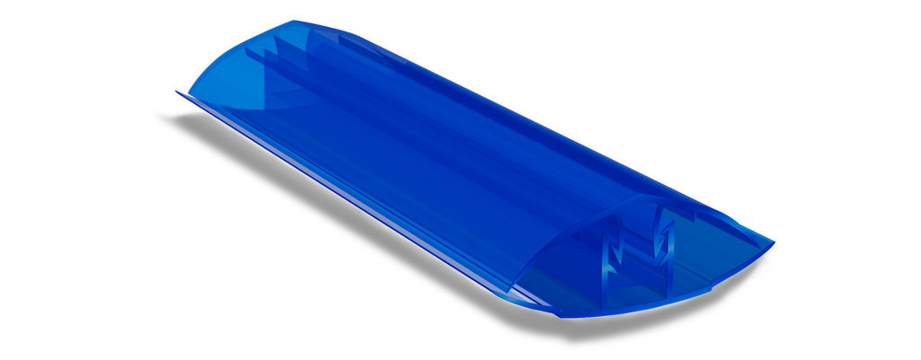Соединительный профиль из поликарбоната HCP Крышка + База Синий 6000*16 мм KINPLAST