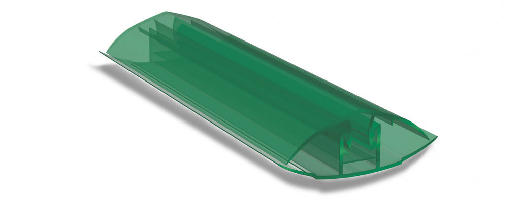 Соединительный профиль из поликарбоната HCP Крышка + База Зеленый 6000*6-10 мм KINPLAST