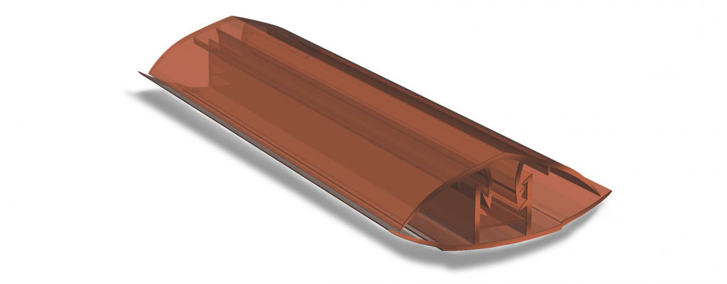Соединительный профиль из поликарбоната HCP Крышка + База Коричневый 6000*6-10 мм KINPLAST