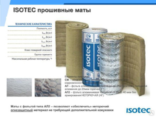 Прошивной мат Isotec Wired Mat 100 AL 2000х1000х100 мм (ал. фольга)