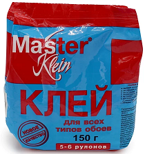 Клей обойный "Master Klein" для всех типов обоев,150гр (5-6рулонов 25-30м2)