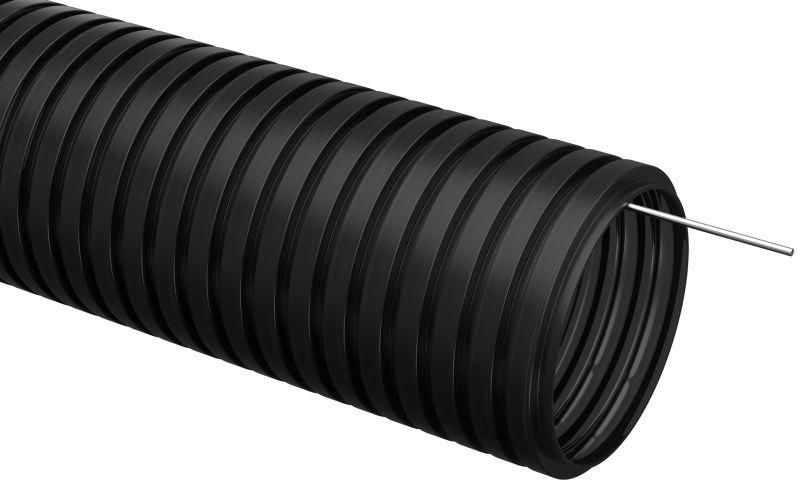 Труба гофрированная ПНД d16 мм с протяжкой черн. (уп.10м) IEK CTG20-16-K02-010-1