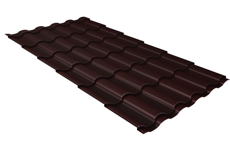 Металлочерепица кредо Grand Line 0,5 PurPro RAL 8017 шоколад