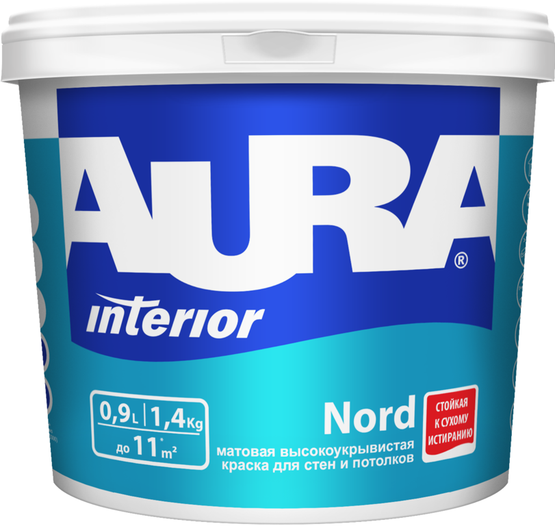 Краска интерьерная для стен и потолков "AURA NORD" 0,9 База А