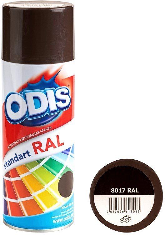 Краска аэрозольная акриловая ODIS standart RAL 8017 шоколадно-коричневый 45