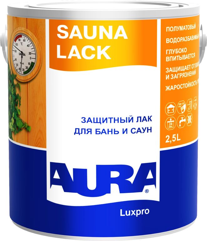 Лак для бань и саун "AURA Sauna Lack" 2.4л