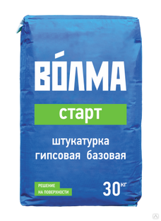 «ВОЛМА-Старт» - штукатурка гипсовая базовая для выравнивания стен и потолков внутри отапливаемых помещений с нормальной относительной влажностью под дальнейшее финишное шпаклевание.