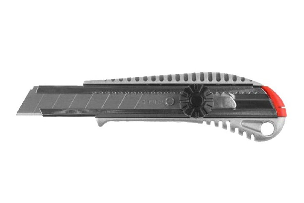 Нож Зубр Мастер металлический корпус, механический фиксатор 18мм 09172
