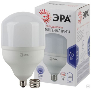 Лампа светодиодная высокомощная STD LED POWER T160-65W-6500-E27/E40 65Вт T160 колокол 6500К E27/E40 5200лм Эра Б0027924 