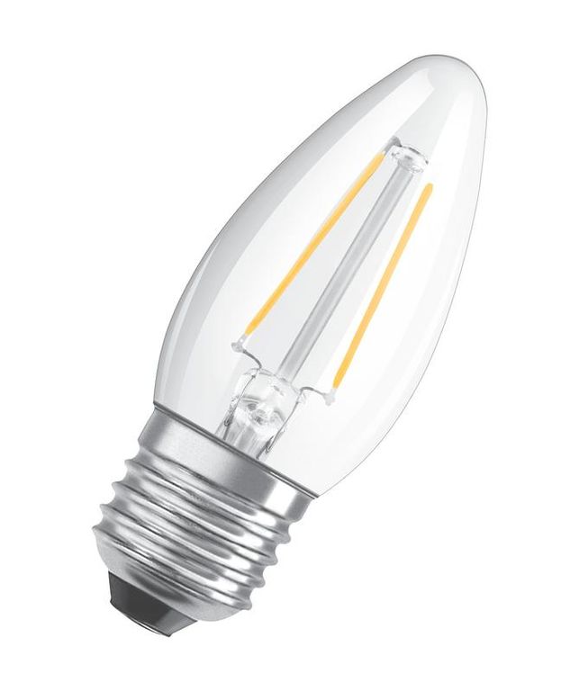 Лампа светодиодная филаментная LED STAR CLASSIC B 60 5W/827 5Вт свеча 2700К тепл. бел. E27 600лм 220-240В прозр. стекл.