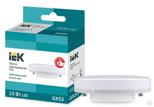 Лампа светодиодная Eco 10 Вт T75 таблетка 4000К нейтральный цвет белый GX53 230 В IEK LLE-T80-10-230-40-GX53 