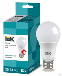 Лампа светодиодная ECO A60 20 Вт грушевидная 230 В 4000К E27 IEK LLE-A60-20-230-40-E27 
