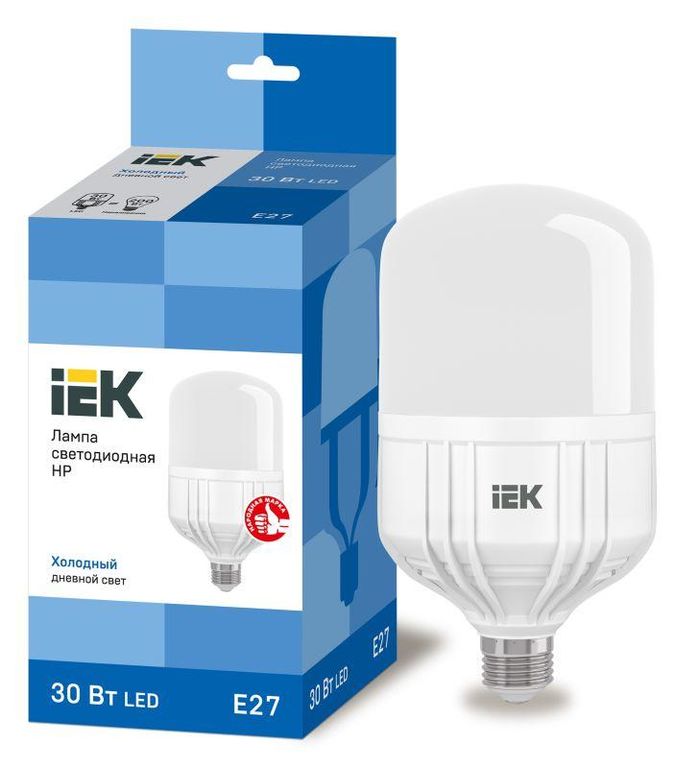 Лампа светодиодная HP 30 Вт 230В 6500К E27 IEK LLE-HP-30-230-65-E27