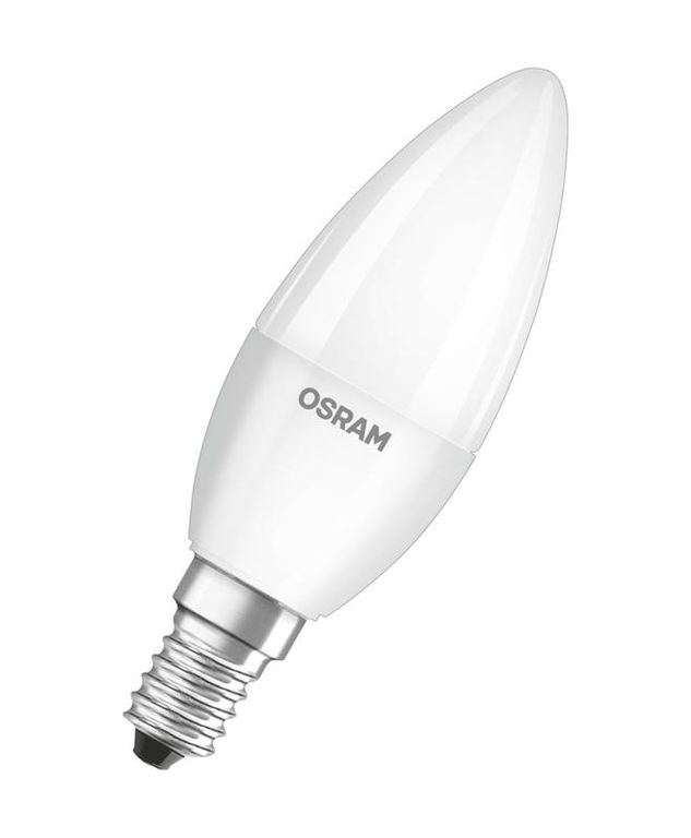 Лампа светодиодная LED STAR CLASSIC B 40 5W/827 5Вт свеча 2700К тепл. бел. E14 470лм 220-240В матов. пласт. OSRAM 405289