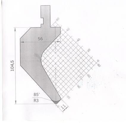 Пуансон для гибки листового металла чертеж