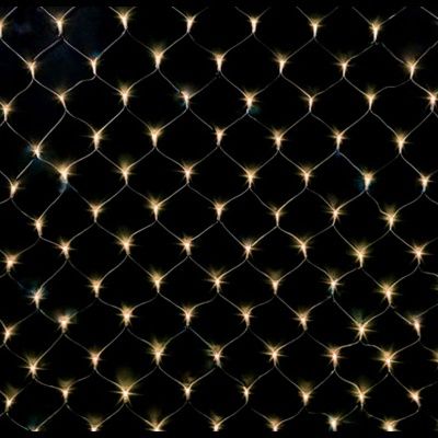 Гирлянда "Сеть", 1.5 х 1.5 м, 100LED, 8 режимов, нить прозрачная, Тёплый белый